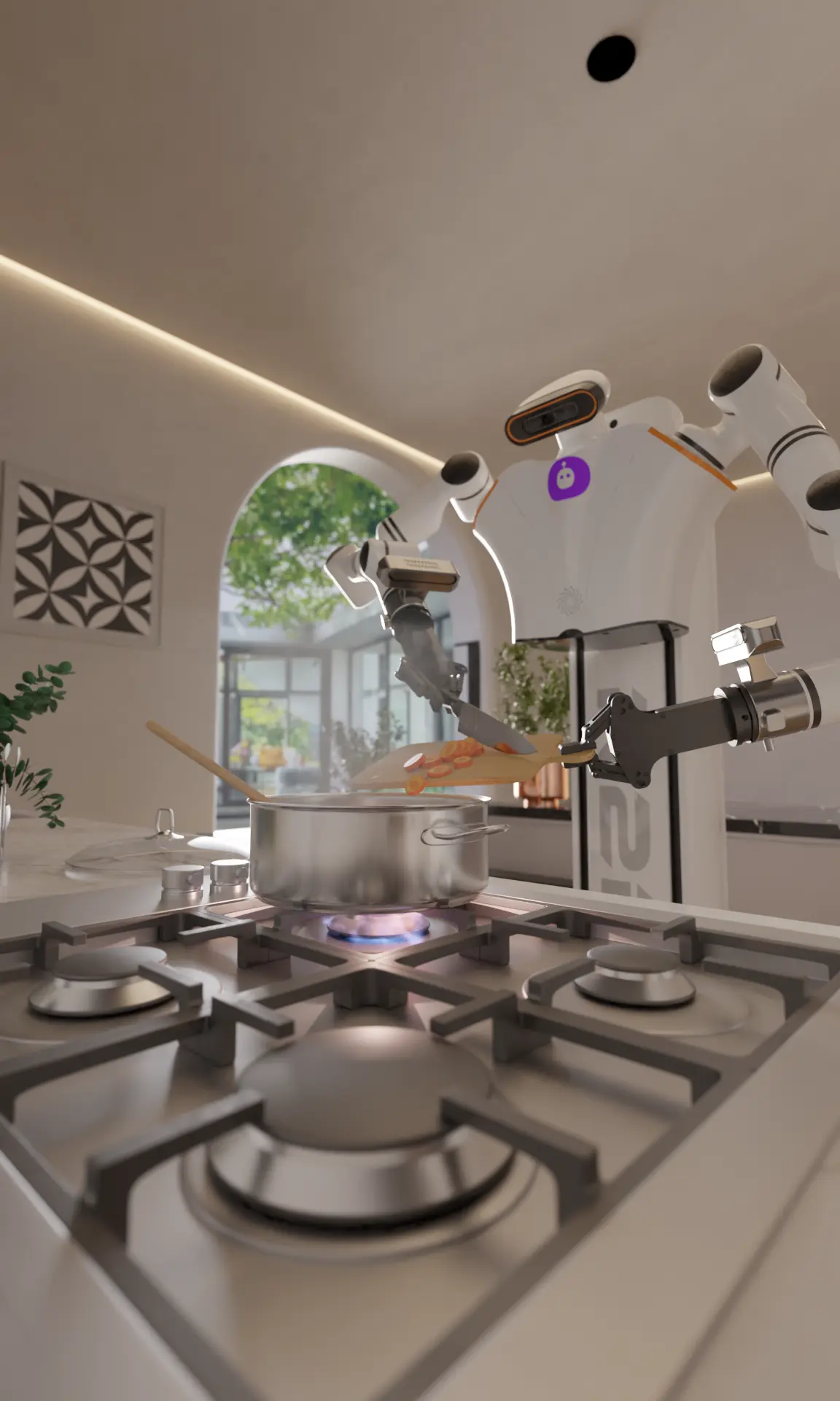 Restaurant robots and food service automation in commercial kitchen environment